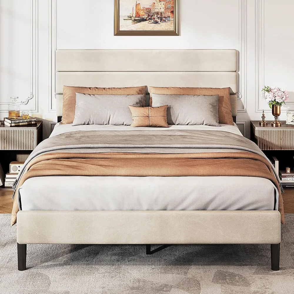 Upholstered Bed Frame, Full Size Bed Frame with Headboard, Platform Bed with Wood Slats, 1500LBS Mattress Foundation, Customized
Upholstered Bed Frame, Full Size Bed Frame with Headboard, Platform Bed with Wood Slats, 1500LBS Mattress Foundation, Customized