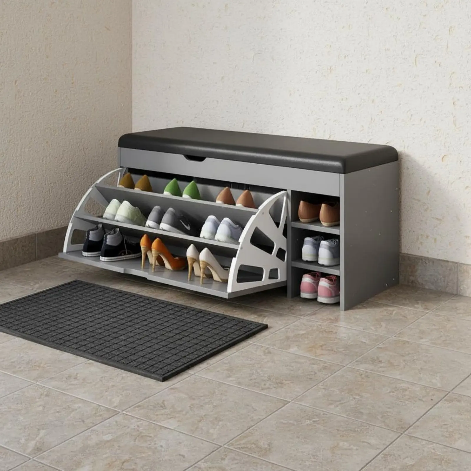 Entryway Shoe Rack Bench Space-Saving Household Furniture for Hallway
Entryway Shoe Rack Bench Space-Saving Household Furniture for Hallway
