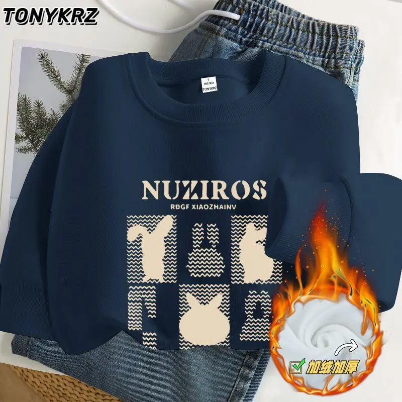 Толстовка с круглым вырезом для женщин и толстым бархатным верхом. Универсальная и стильная верхняя одежда для женщин. Модная.
Толстовка с круглым вырезом для женщин и толстым бархатным верхом. Универсальная и стильная верхняя одежда для женщин. Модная.