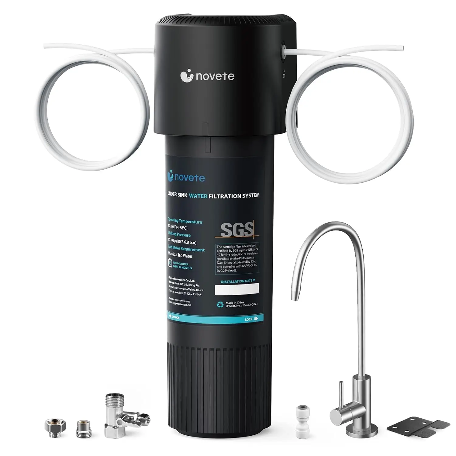 Under Sink Water Filter, 3-Year, 30000 Gallons, Reduces 99.5% Chlorine and PFAS, NSF/ANSI Certified with Stainless Faucet
Under Sink Water Filter, 3-Year, 30000 Gallons, Reduces 99.5% Chlorine and PFAS, NSF/ANSI Certified with Stainless Faucet