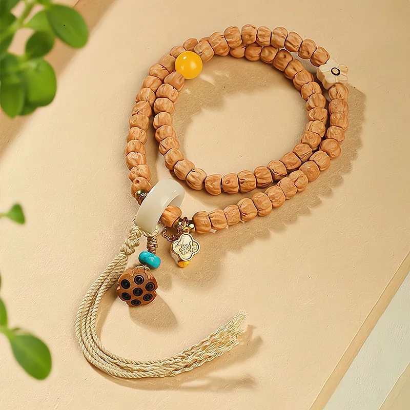 Браслет Double Circle Bai Xiang Zi из белого нефрита и корня бодхи с бусинами-мантрами и кольцом-подвеской, подарок для мужчин и женщин
Браслет Double Circle Bai Xiang Zi из белого нефрита и корня бодхи с бусинами-мантрами и кольцом-подвеской, подарок для мужчин и женщин