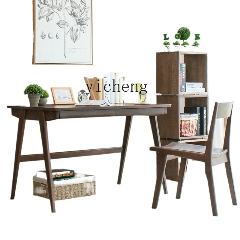 Solid Wood Desk Red Oak Writing Table Simple Home Logs
Solid Wood Desk Red Oak Writing Table Simple Home Logs