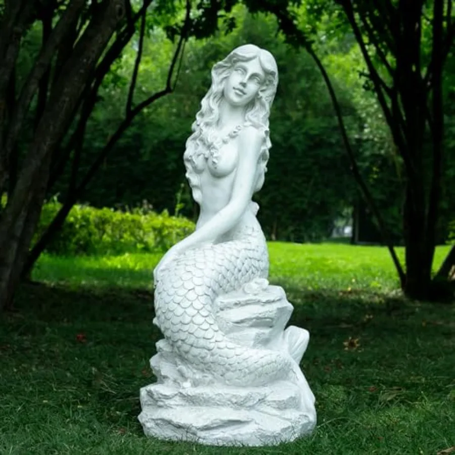 20 H Mermaid on Ocean Rock Garden Statue Resin Outdoor Sculpture Large Outside Decor for Lawn Patio Pool Home Ornament Large Me
20 H Mermaid on Ocean Rock Garden Statue Resin Outdoor Sculpture Large Outside Decor for Lawn Patio Pool Home Ornament Large Me
