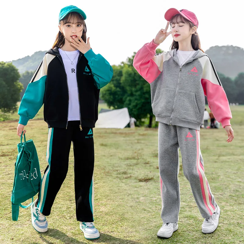 Girls Spring Sportswear New 2024 Girls Hooded Letter Striped Print Coat with Pants Sports Suit Kids Clothing Over 8 Years Old
Girls Spring Sportswear New 2024 Girls Hooded Letter Striped Print Coat with Pants Sports Suit Kids Clothing Over 8 Years Old