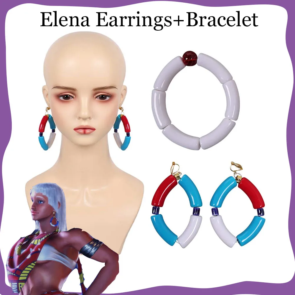 Disguise Game SF 6 Elena Cosplay Earrings Bracelet Set Costume Accessories for Women Girls Roleplay Props for Halloween Carnival
Disguise Game SF 6 Elena Cosplay Earrings Bracelet Set Costume Accessories for Women Girls Roleplay Props for Halloween Carnival