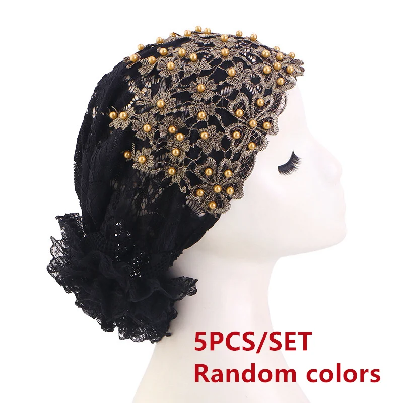 5PCS/Set Lace Beaded Turban Indian Hat Women Chemo Cap Flower Embroidery Headscarf Muslim Hijab Beanies Bonnet Hair Loss Scarf
5PCS/Set Lace Beaded Turban Indian Hat Women Chemo Cap Flower Embroidery Headscarf Muslim Hijab Beanies Bonnet Hair Loss Scarf