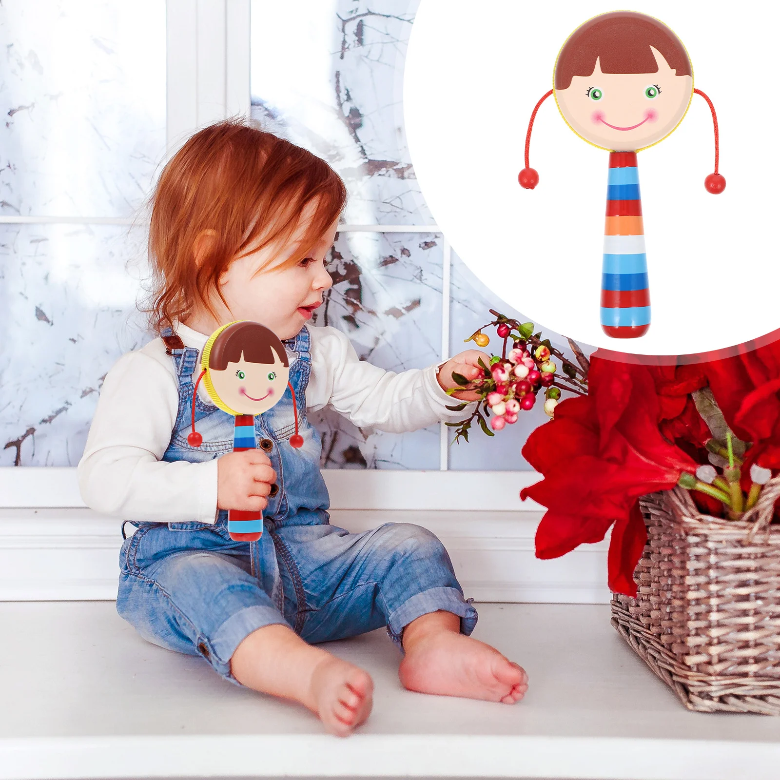 1pc Wooden Rattle-Drum Hand-Cranking Shaking Plaything For Baby Infant Educational Musical Development Gift Instrument
1pc Wooden Rattle-Drum Hand-Cranking Shaking Plaything For Baby Infant Educational Musical Development Gift Instrument