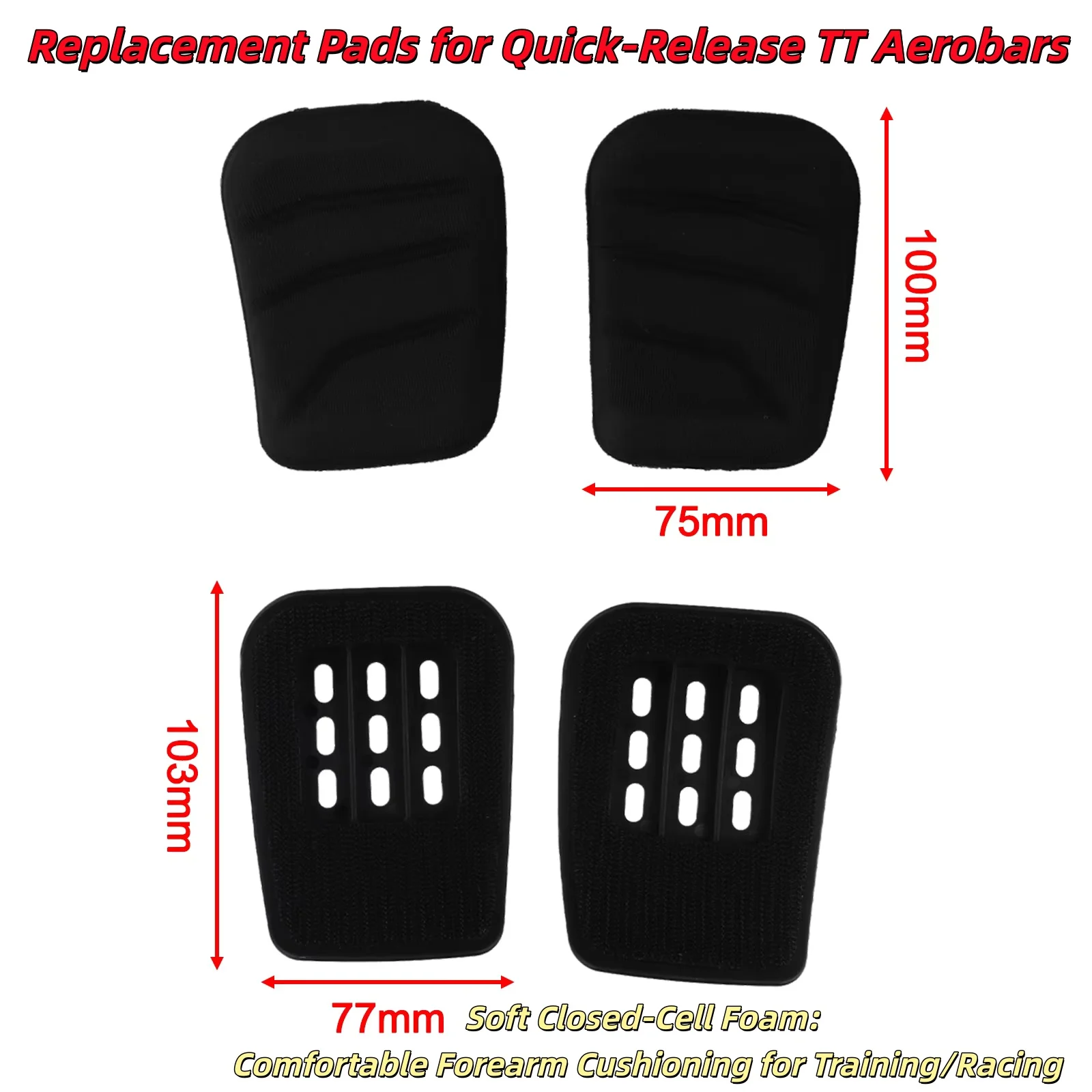 Forearm Foam Cushions 103x77mm Aerobars Replacement Pads Compression Support Easy Installation Ergonomic Design
Forearm Foam Cushions 103x77mm Aerobars Replacement Pads Compression Support Easy Installation Ergonomic Design