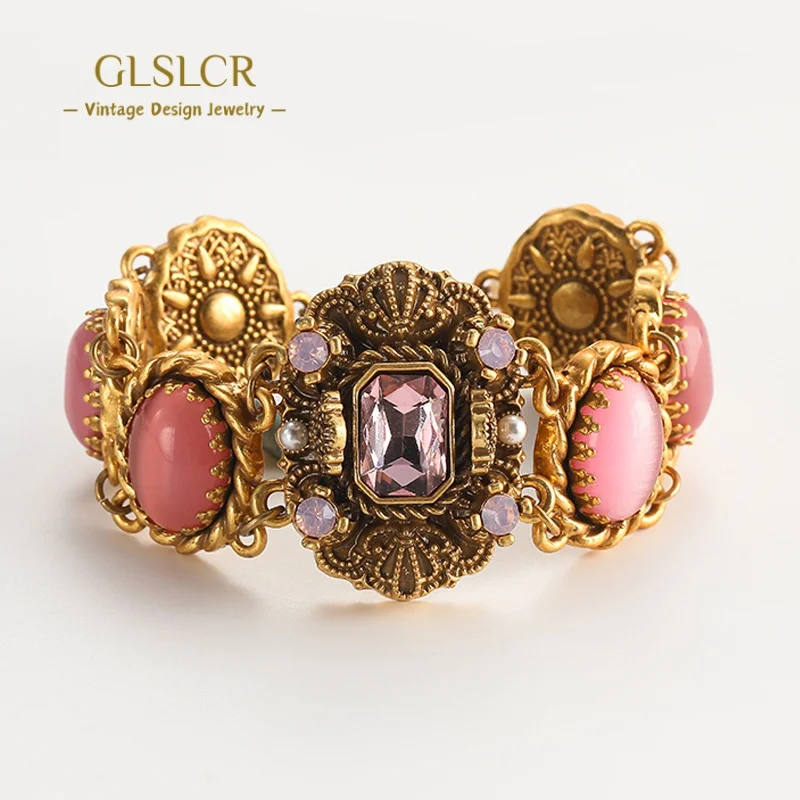 Vintage Pink Bracelet Rose Quartz Cats Eye Stone Crystal Pearl Oval Branch For Women Accessories Jewelry Luxury Charms Birthday
Vintage Pink Bracelet Rose Quartz Cats Eye Stone Crystal Pearl Oval Branch For Women Accessories Jewelry Luxury Charms Birthday