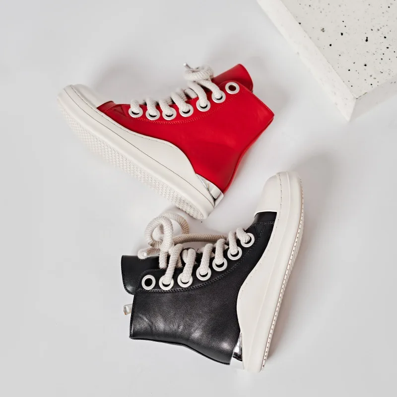 Classic High Top Sports Shoes 2026 New Thick Sole Female Lace-up Couple Board Shoes Large Size Women Fashion Sneakers
Classic High Top Sports Shoes 2026 New Thick Sole Female Lace-up Couple Board Shoes Large Size Women Fashion Sneakers
