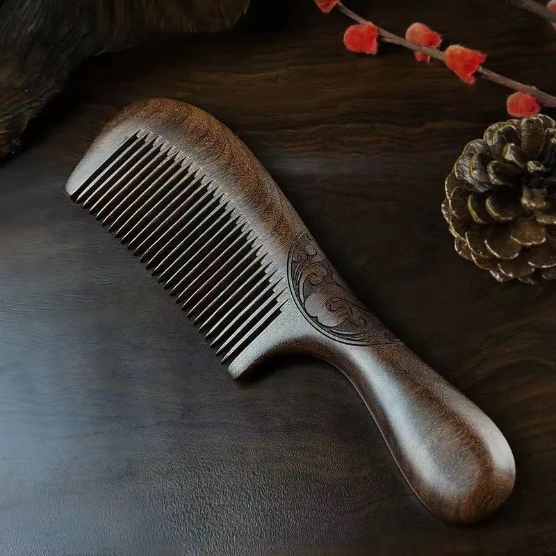 Ebony Comb, Long-handled, Densely Toothed, Double-sided Carved Whole Wood Comb
Ebony Comb, Long-handled, Densely Toothed, Double-sided Carved Whole Wood Comb