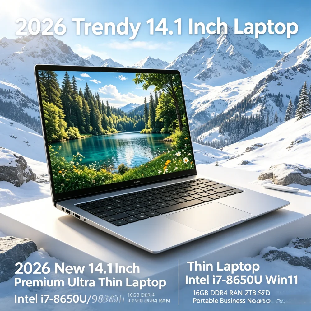 2026 New 14.1 Inch Premium Ultra Thin Laptop Intel i7-8650U Win11 16GB DDR4 RAM 2TB SSD Portable Business Notebook
2026 New 14.1 Inch Premium Ultra Thin Laptop Intel i7-8650U Win11 16GB DDR4 RAM 2TB SSD Portable Business Notebook