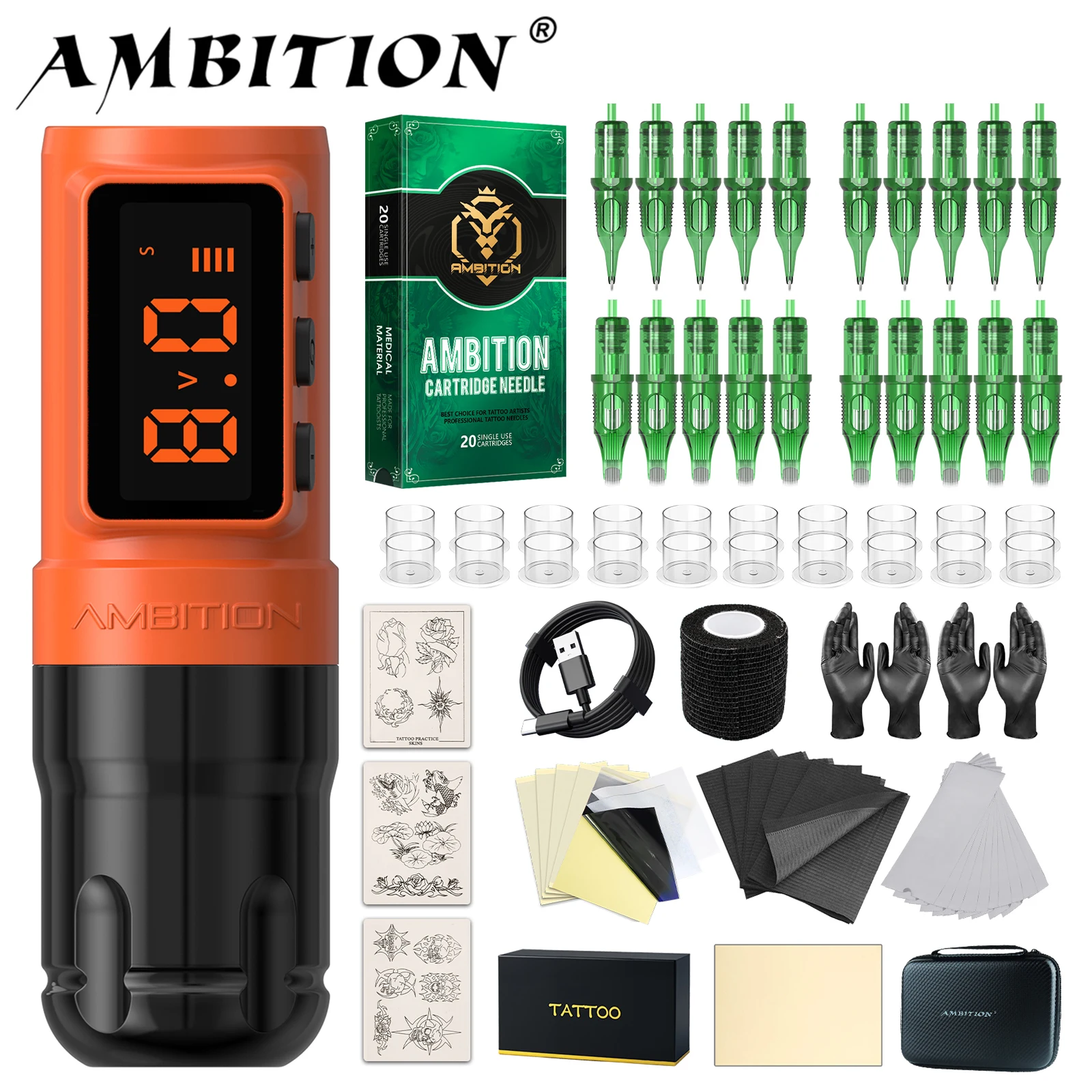 Ambition Bolt-X Kit Tattoo Machine Pen Set Wireless Power Supply Battery 1600mAh 10Hours Permanent Makeup Coreless Tattoo Gun
Ambition Bolt-X Kit Tattoo Machine Pen Set Wireless Power Supply Battery 1600mAh 10Hours Permanent Makeup Coreless Tattoo Gun