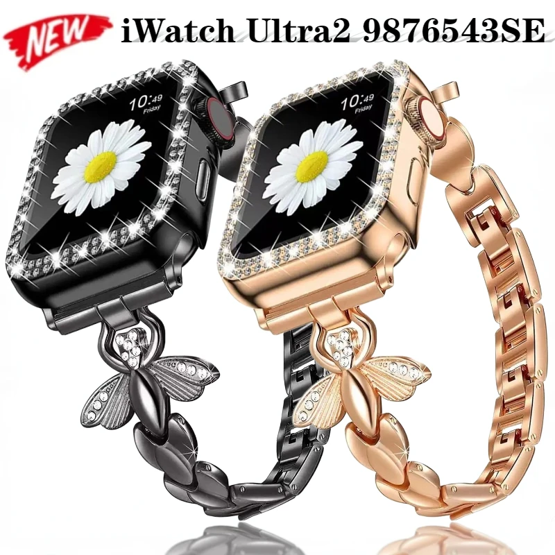 Metal Strap for Apple Watch Ultra 49mm 9 8 7 45mm 41mm Small Bee Carved Bracelet for Iwatch 6 5 4 3 SE 44mm 42mm 40mm Wristband
Metal Strap for Apple Watch Ultra 49mm 9 8 7 45mm 41mm Small Bee Carved Bracelet for Iwatch 6 5 4 3 SE 44mm 42mm 40mm Wristband