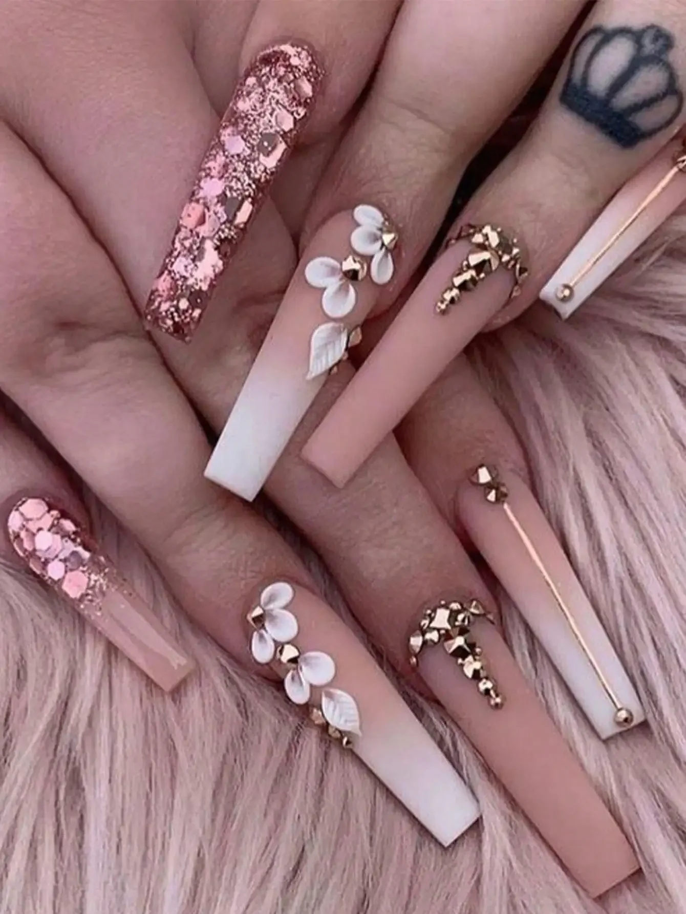 24pcs Pink Ombre Square Coffin Fake Nails, Full Cover Acrylic Glossy Gradient False Nails With Rhinestone Design, Stick On Nails For Women And Girls Manicure
24pcs Pink Ombre Square Coffin Fake Nails, Full Cover Acrylic Glossy Gradient False Nails With Rhinestone Design, Stick On Nails For Women And Girls Manicure