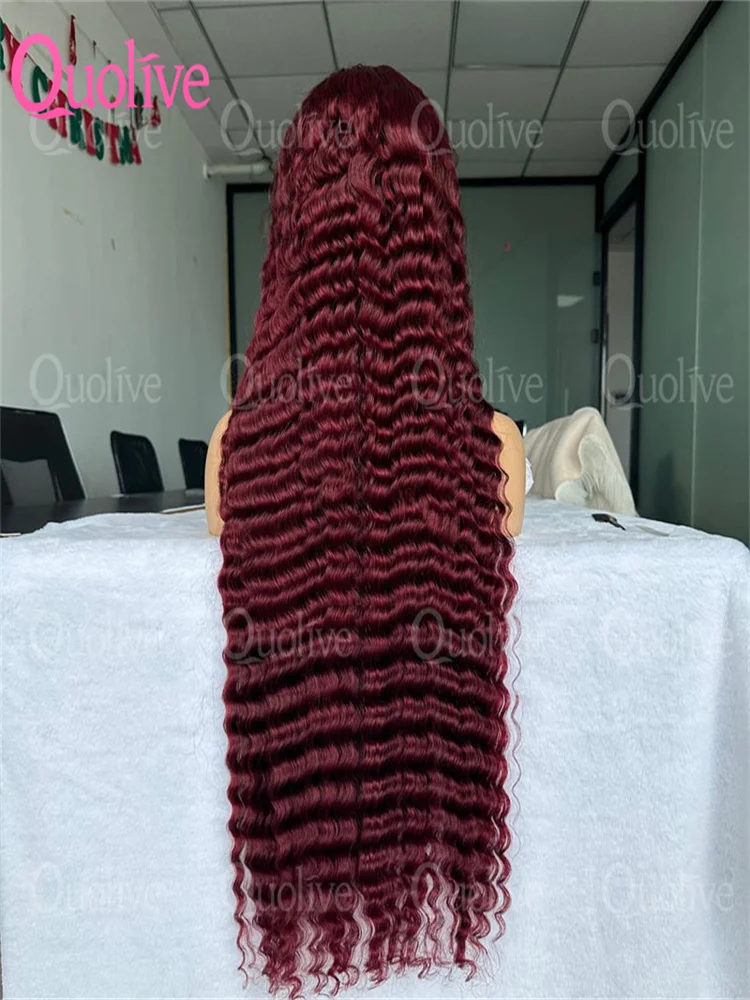 30Inch Hd Transparent Lace 250Density 13x4 13x6 Hd Frontal Lace 99j Burgundy Preplucked Colored Deep Wave Frontal Human Hair Wig
30Inch Hd Transparent Lace 250Density 13x4 13x6 Hd Frontal Lace 99j Burgundy Preplucked Colored Deep Wave Frontal Human Hair Wig