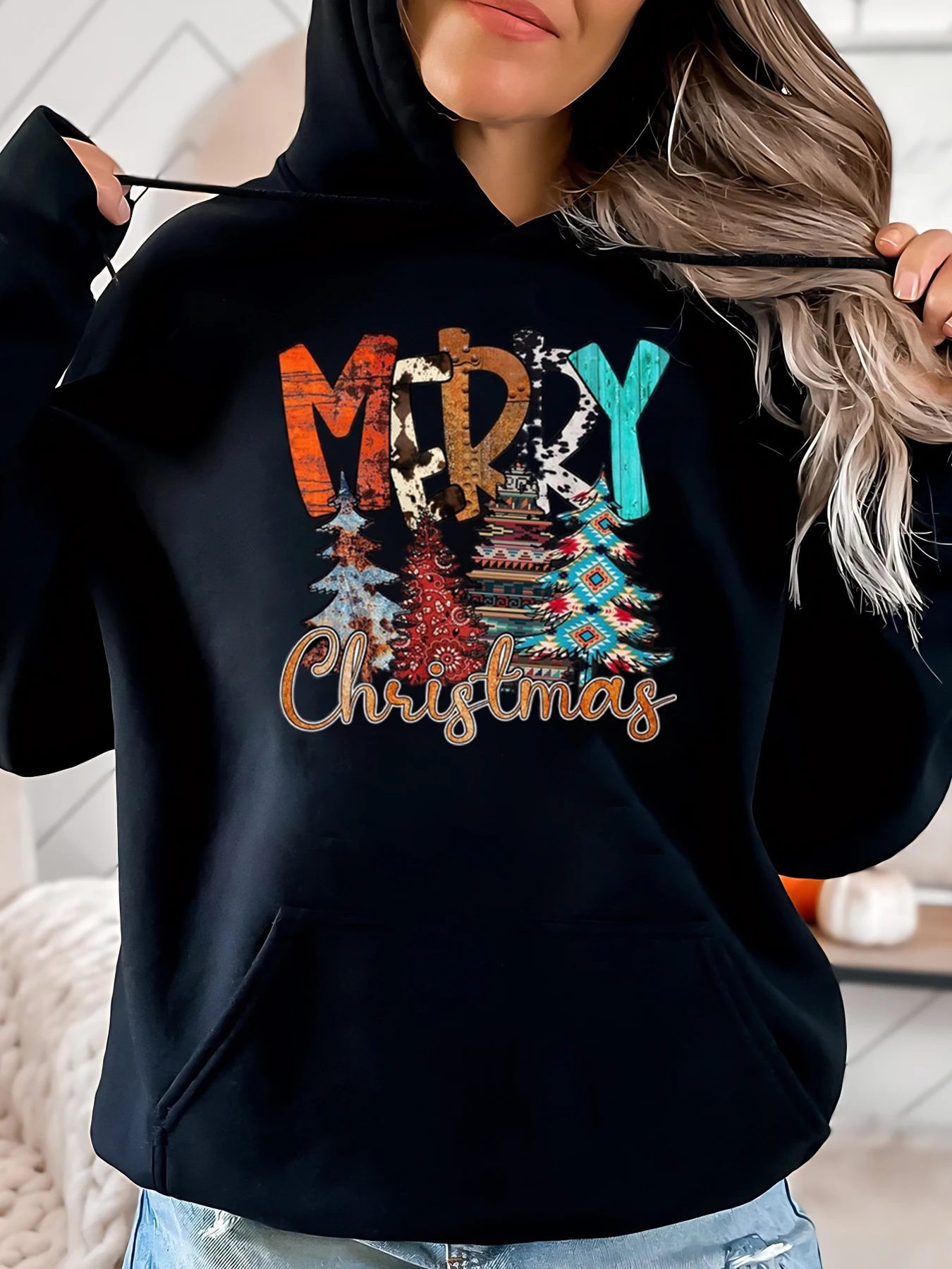 Толстовка с принтом «Рождественская елка и Рождество», праздничная женская повседневная одежда, черная, больших размеров
Толстовка с принтом «Рождественская елка и Рождество», праздничная женская повседневная одежда, черная, больших размеров