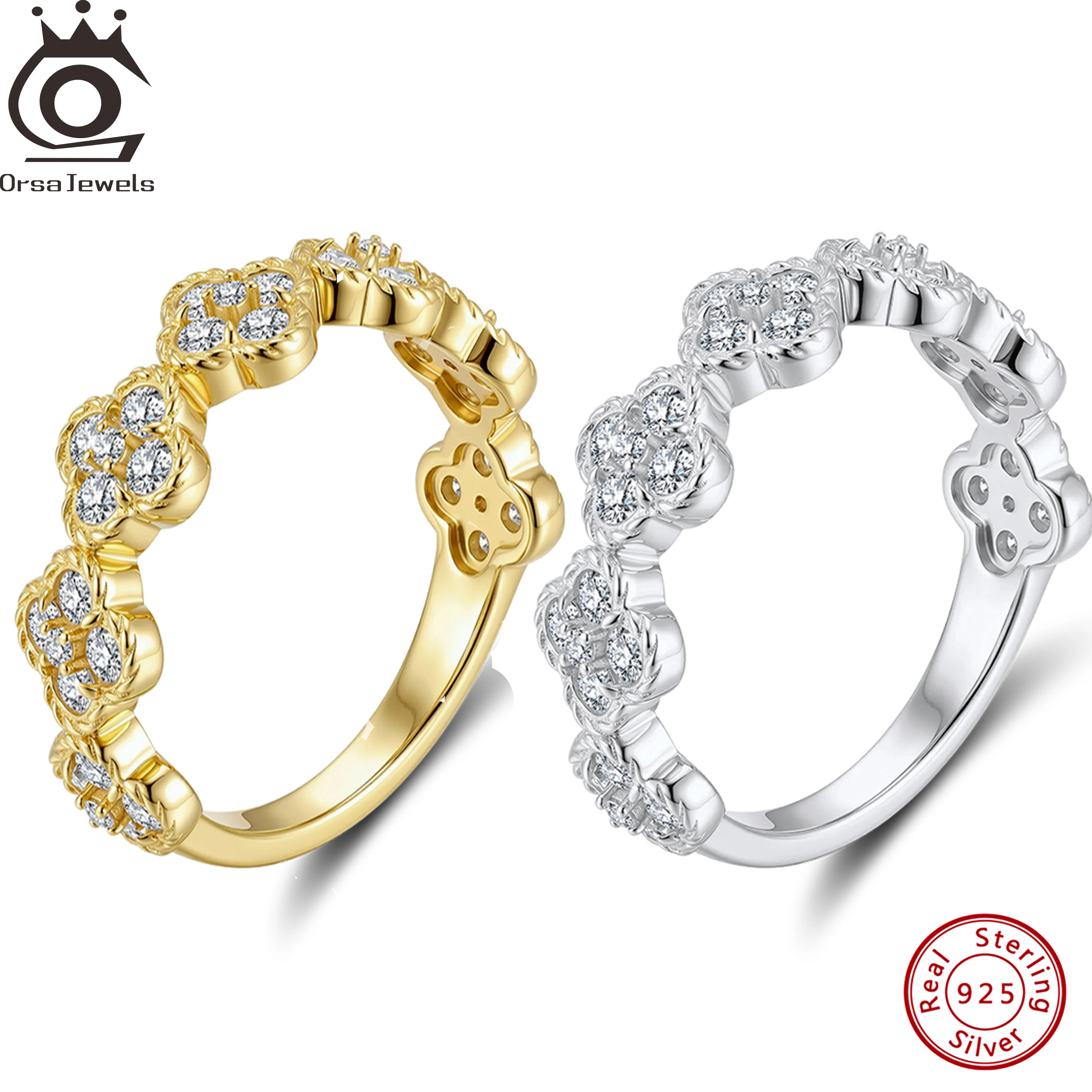 ORSA JEWELS Brilliant 925 Sterling Silver D Color Moissanite Diamand Ring Jewelry for Women Luxury Clover Wedding Ring MOR27
ORSA JEWELS Brilliant 925 Sterling Silver D Color Moissanite Diamand Ring Jewelry for Women Luxury Clover Wedding Ring MOR27