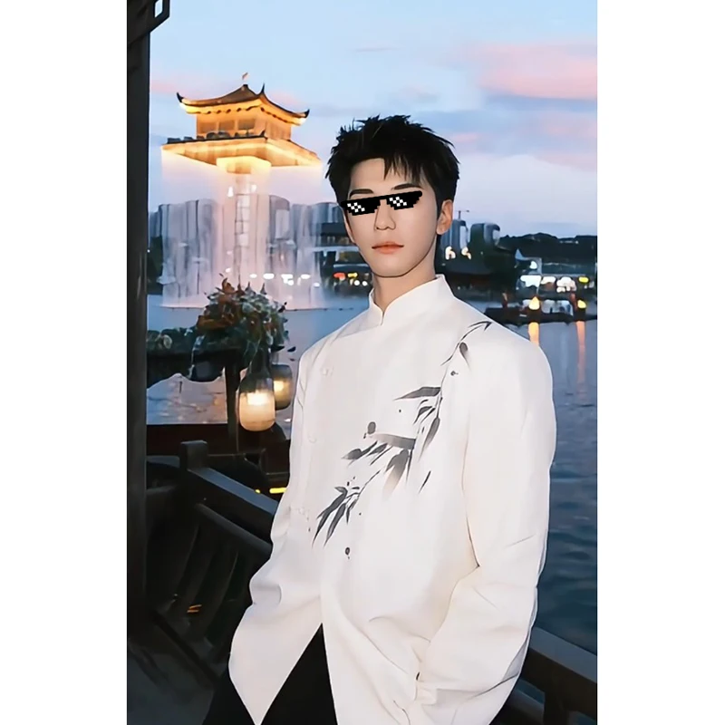 White Casual Wedding Suit Jacket Men's New Chinese Style Upper Body Bamboo Leaf Print Padded Shoulder Traditional Wedding Dress
White Casual Wedding Suit Jacket Men's New Chinese Style Upper Body Bamboo Leaf Print Padded Shoulder Traditional Wedding Dress