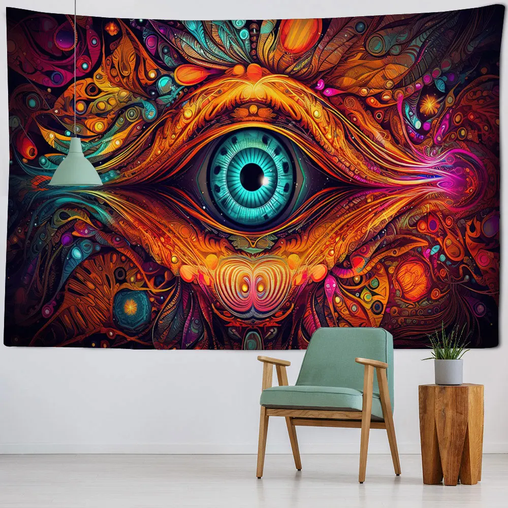 Psychedelic eye art tapestry, colorful geometric wall hanging hippie bedroom decoration tapestry aesthetics home wall decoration
Psychedelic eye art tapestry, colorful geometric wall hanging hippie bedroom decoration tapestry aesthetics home wall decoration