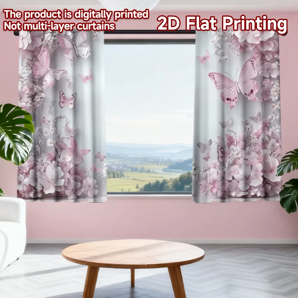 2D flat printing 2pcs Window Curtains Spring Blossoms and Butterflies Digital Printed Polyester Drapes Festive Wall Decor
2D flat printing 2pcs Window Curtains Spring Blossoms and Butterflies Digital Printed Polyester Drapes Festive Wall Decor
