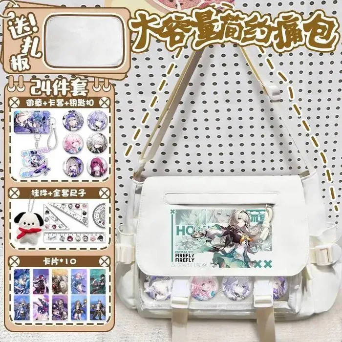 Хонкай: Star Rail Cos Firefly Fu Xuan Herta Jingliu Kafka и т. д. 2025 унисекс, модная сумка через плечо для кампуса, подарок, аниме-игра 
Хонкай: Star Rail Cos Firefly Fu Xuan Herta Jingliu Kafka и т. д. 2025 унисекс, модная сумка через плечо для кампуса, подарок, аниме-игра