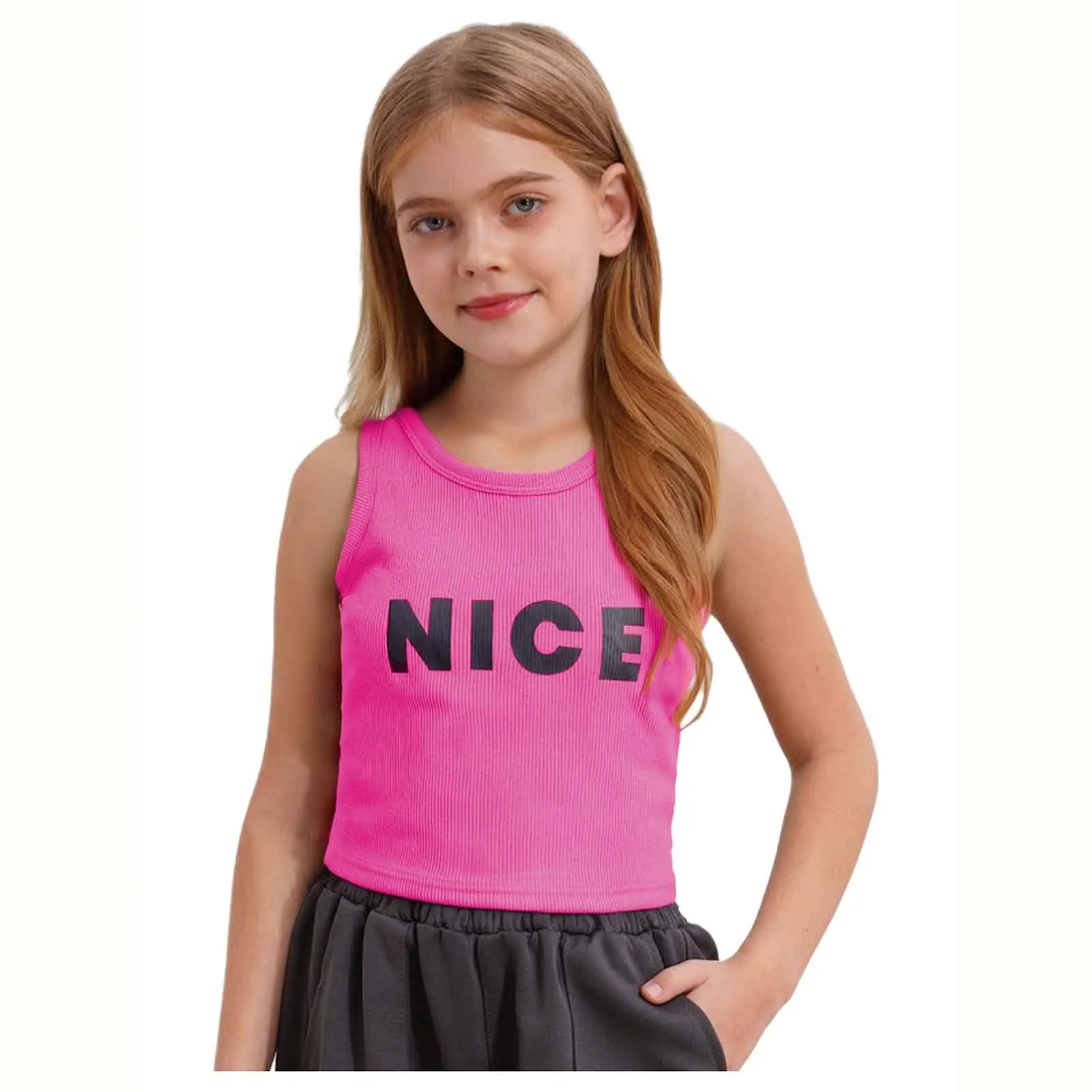 Kids Girls Letter Print Ribbed Sports Vest Cross Wrap Back Tank Tops Training Yoga Top Hip-Hop Dance Crop Top Streetwear
Kids Girls Letter Print Ribbed Sports Vest Cross Wrap Back Tank Tops Training Yoga Top Hip-Hop Dance Crop Top Streetwear