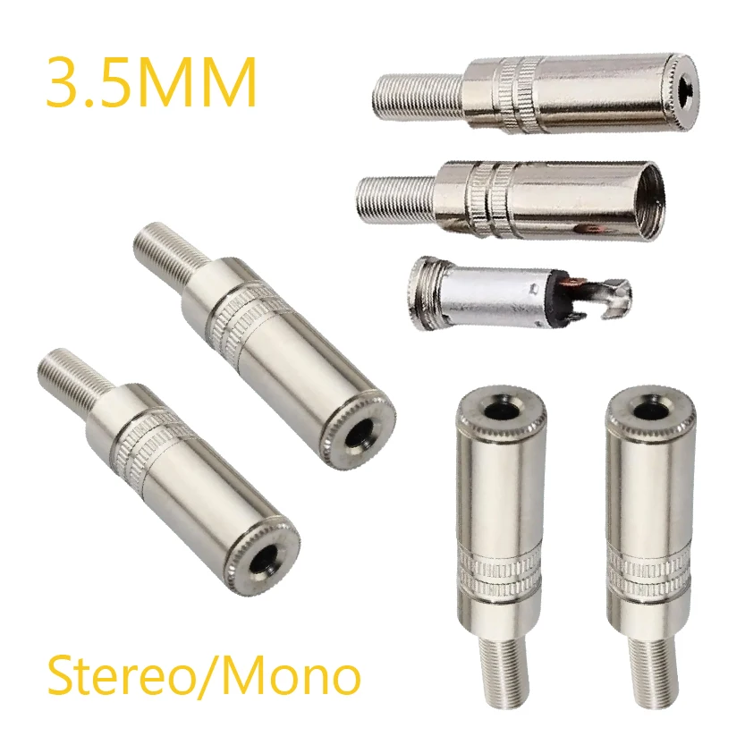 2 3Pole HeadPhone Connector Female Audio Jack Plug 3.5 MM Mono StereoWith Metal Housin
2 3Pole HeadPhone Connector Female Audio Jack Plug 3.5 MM Mono StereoWith Metal Housin