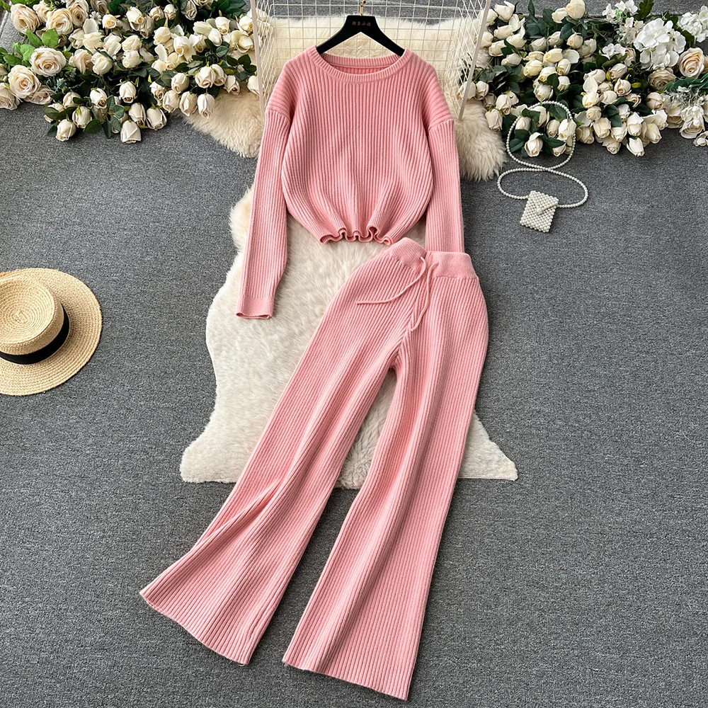Croysier Matching Sets Round Neck Loose Pullover Sweater And Wide Leg Pants Two Piece Set Women Casual Ribbed Knit Pant Sets
Croysier Matching Sets Round Neck Loose Pullover Sweater And Wide Leg Pants Two Piece Set Women Casual Ribbed Knit Pant Sets
