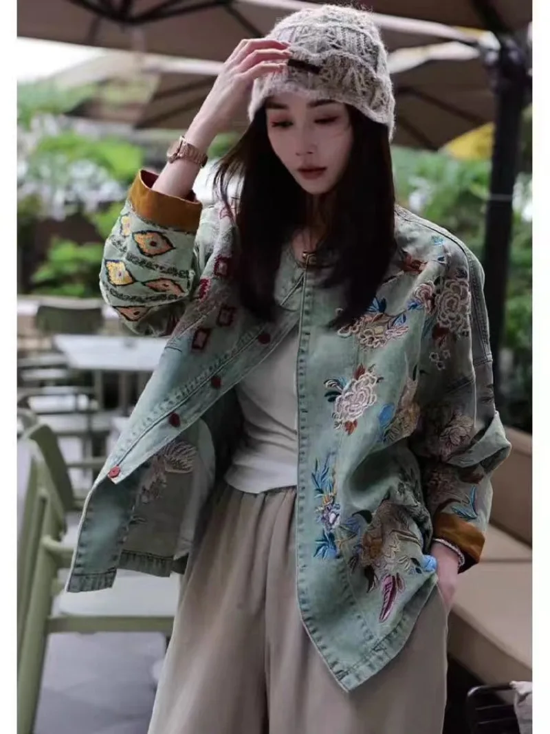 Mori Girl Style Retro Denim Jacket Women Spring Autumn New Heavy Craftsmanship Embroidery Fashion Versatile Jackets Top Clothes
Mori Girl Style Retro Denim Jacket Women Spring Autumn New Heavy Craftsmanship Embroidery Fashion Versatile Jackets Top Clothes