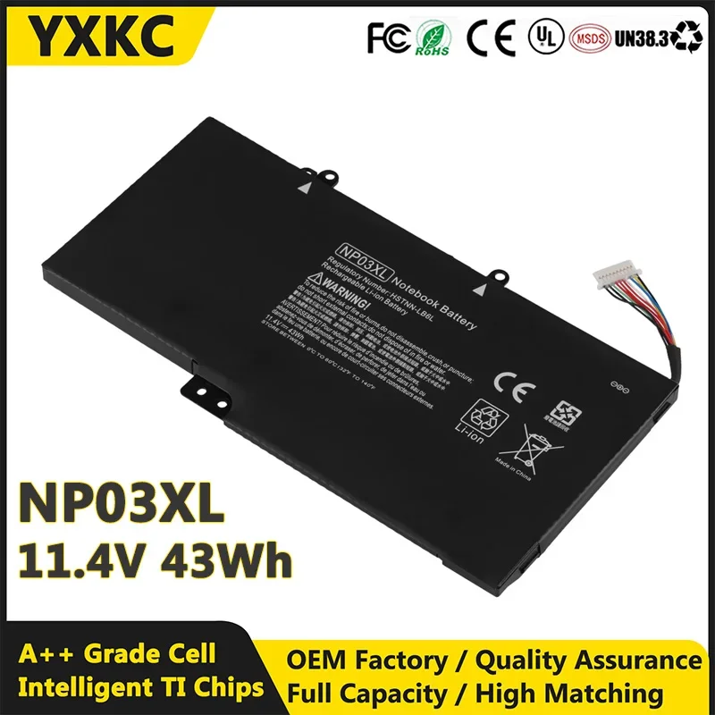 YXKC NP03XL 11.4V 43Wh Laptop Battery for HP Envy X360 15-U010DX 15-U011DX 15-U110DX 15-U111DX 15-U473CL 15-U483CL Pavilion X360
YXKC NP03XL 11.4V 43Wh Laptop Battery for HP Envy X360 15-U010DX 15-U011DX 15-U110DX 15-U111DX 15-U473CL 15-U483CL Pavilion X360