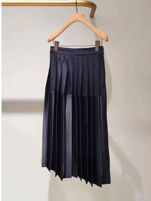 Deep Blue Plaid Midi Skirt High Waist Pleated A-Line Silhouette City Commute Casual Style Polyester Fiber with Spandex
Deep Blue Plaid Midi Skirt High Waist Pleated A-Line Silhouette City Commute Casual Style Polyester Fiber with Spandex