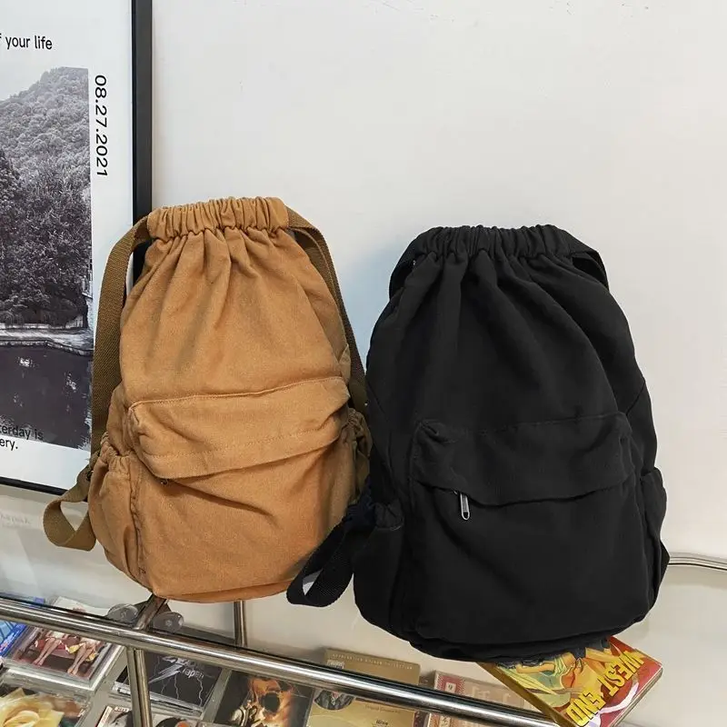 2025 New Solid Color Junior High School Backpack for College Students Bag Canvas Women's Drawstring Backpacks
2025 New Solid Color Junior High School Backpack for College Students Bag Canvas Women's Drawstring Backpacks