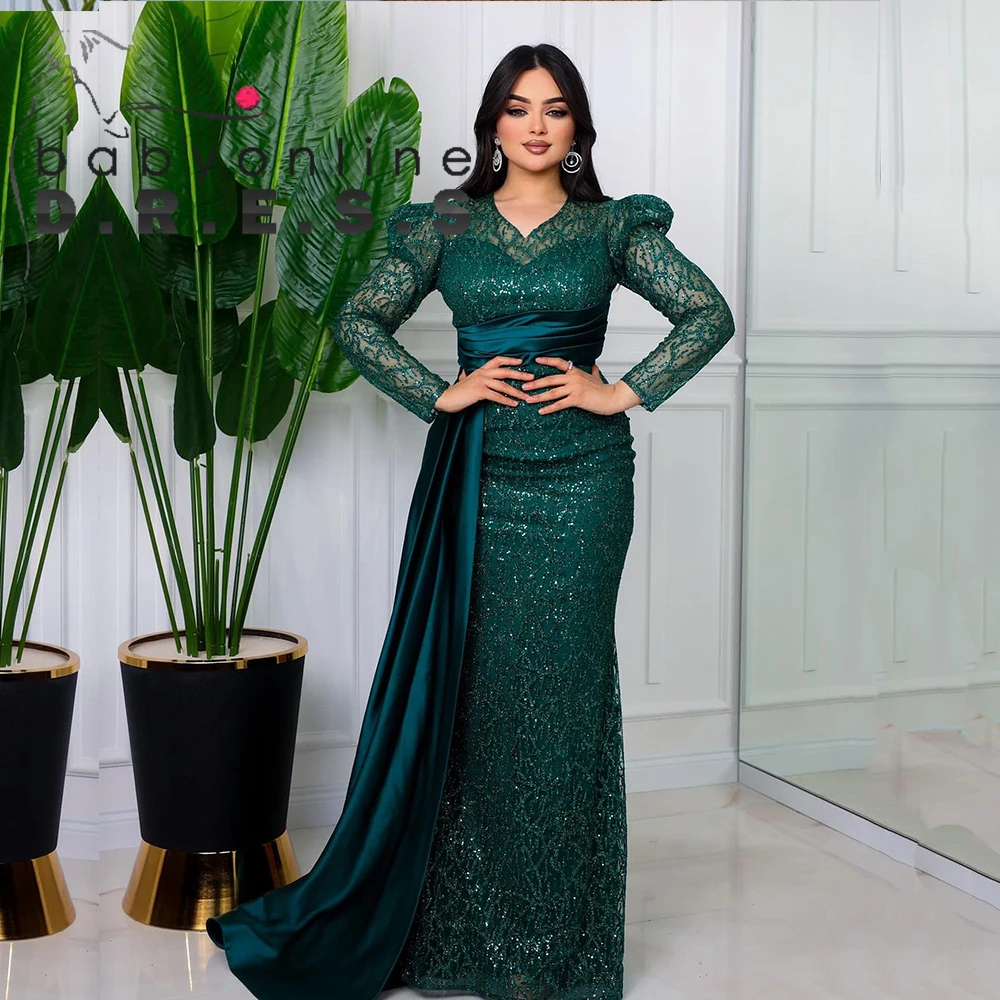 BABYONLINE Elegant Mother of Bride Dress Beaded Stones Sequins Full Sleeve Floor-length Satin Skirt Train Wedding Party Gown
BABYONLINE Elegant Mother of Bride Dress Beaded Stones Sequins Full Sleeve Floor-length Satin Skirt Train Wedding Party Gown