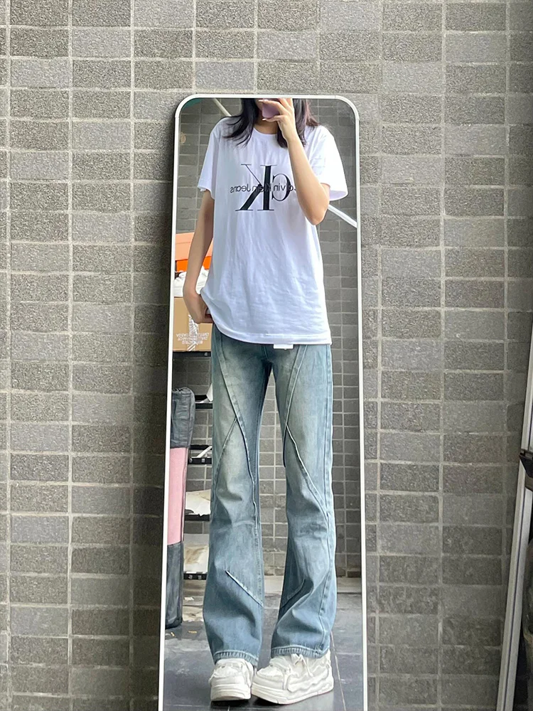 Washed Blue Men's Jeans High Street American Style Spring Autumn Vintage Deconstructed Design Straight Leg Trousers for Tall Men
Washed Blue Men's Jeans High Street American Style Spring Autumn Vintage Deconstructed Design Straight Leg Trousers for Tall Men