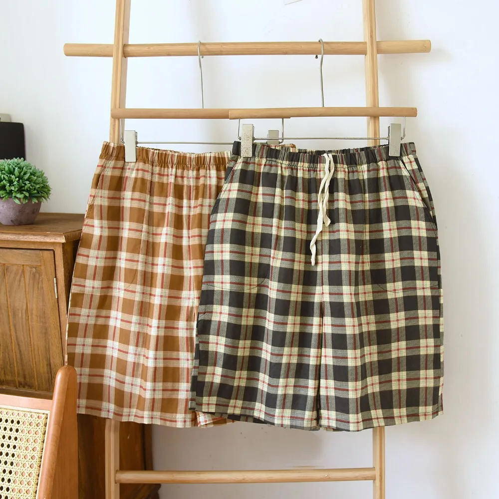 Men's 100% Cotton Pajamas Sleep Bottoms Elastic Waist Summer Thin Loose Lounge Wear Plaid Sleep Shorts Homewear Pajamas Pants
Men's 100% Cotton Pajamas Sleep Bottoms Elastic Waist Summer Thin Loose Lounge Wear Plaid Sleep Shorts Homewear Pajamas Pants