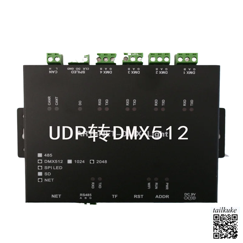 TCP/UDP to DMX512 Protocol Converter Module SPILED/WS2812 Central Control Network Control Magic Light