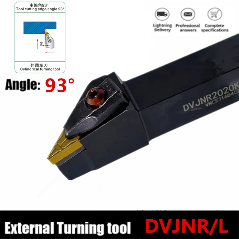 DVJNR DVJNL External Turning Tool Holder CNC Lathe Cutter DVJNR1616H16 DVJNR2020K16 DVJNR2525M16 For Turning Inserts VNMG1604
DVJNR DVJNL External Turning Tool Holder CNC Lathe Cutter DVJNR1616H16 DVJNR2020K16 DVJNR2525M16 For Turning Inserts VNMG1604