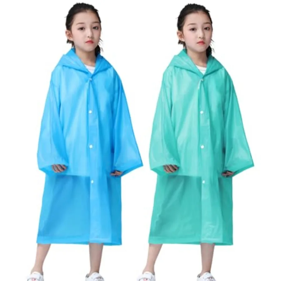 Rain Poncho, Reusable EVA Raincoat for 6-13 Girls Boys, Waterproof Rain Jackets Rainwear with Hood
Rain Poncho, Reusable EVA Raincoat for 6-13 Girls Boys, Waterproof Rain Jackets Rainwear with Hood
