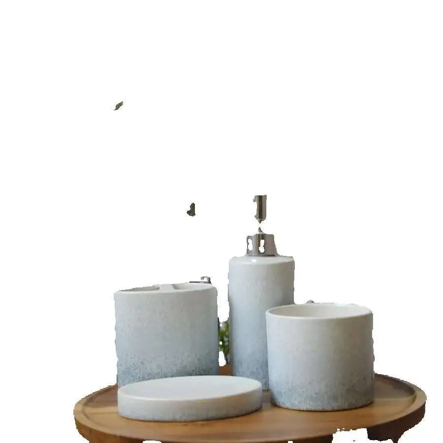Nordic Light Matte Ceramic Bathroom Five Piece Set Mouthwash Cup Press Bottle Toothbrush Holder Wash Kit
Nordic Light Matte Ceramic Bathroom Five Piece Set Mouthwash Cup Press Bottle Toothbrush Holder Wash Kit