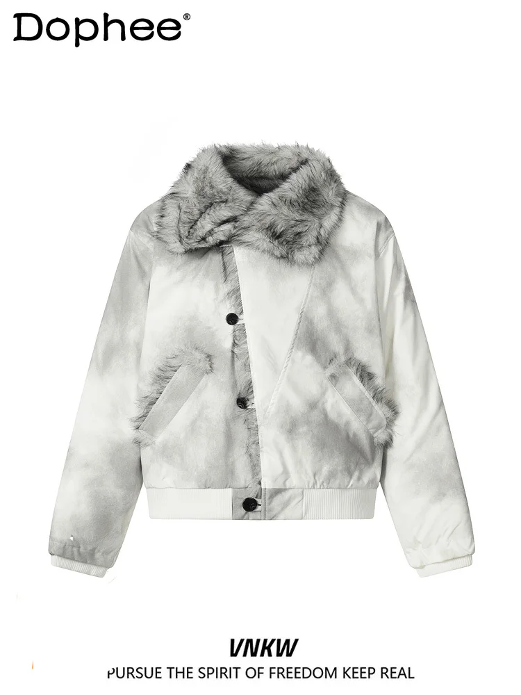 2025 New American Retro Color-Block Fur Collar Jacket Unisex Autumn Winter Fleece Lined Thickened Warm Cotton Coat
2025 New American Retro Color-Block Fur Collar Jacket Unisex Autumn Winter Fleece Lined Thickened Warm Cotton Coat