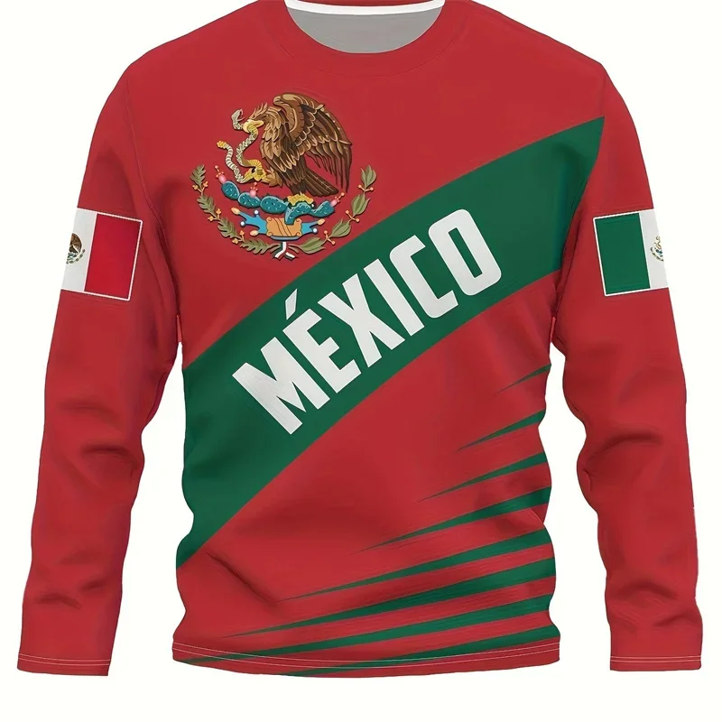 Mexico Eagle Print T Shirt For Men Fashion 3D Pattern Long Sleeve T-shirt Casual O-neck Cotton Tops Hip Hop Trend Loose Pullover
Mexico Eagle Print T Shirt For Men Fashion 3D Pattern Long Sleeve T-shirt Casual O-neck Cotton Tops Hip Hop Trend Loose Pullover