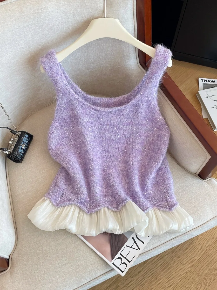 Новинка! Женский вязаный жилет Sweet Sle с яркими пайетками, весенний, для многослойных образов, с фиолетовой отделкой по низу, 100% хлопок.
Новинка! Женский вязаный жилет Sweet Sle с яркими пайетками, весенний, для многослойных образов, с фиолетовой отделкой по низу, 100% хлопок.