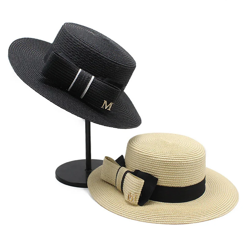 French Straw Flat Top Bow Female Sun Hats M Panama Elegant Wide Brim Anti-UV Beach Hat Women's Summer Sun Cap
French Straw Flat Top Bow Female Sun Hats M Panama Elegant Wide Brim Anti-UV Beach Hat Women's Summer Sun Cap