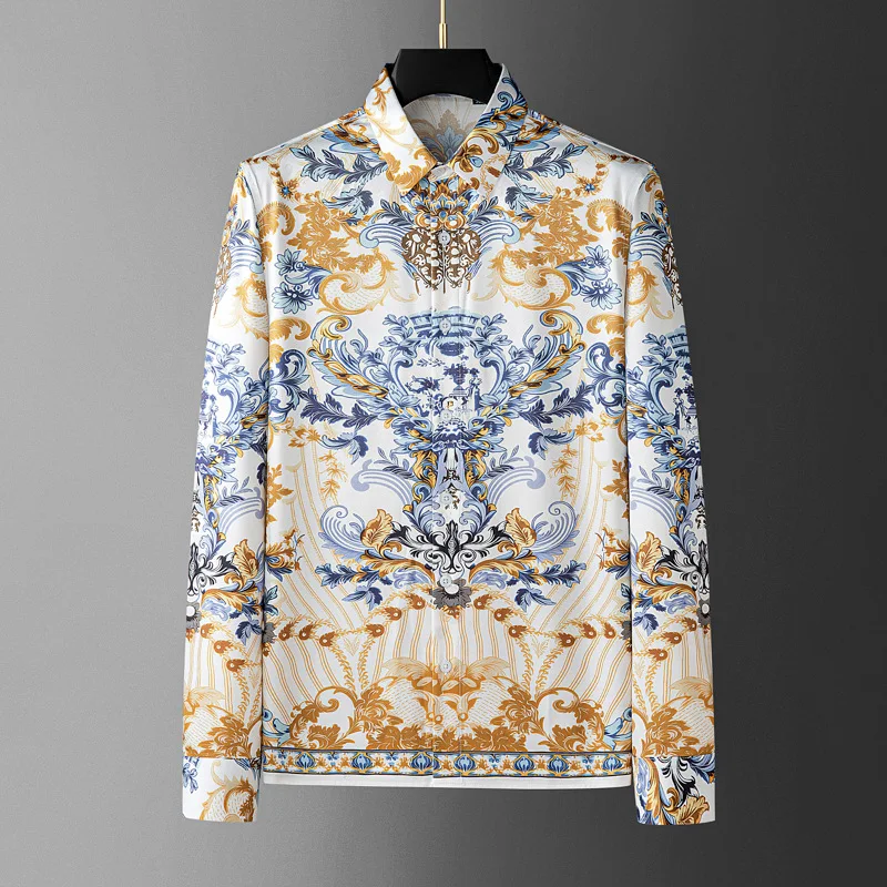 2026 European American Court Style Men's Shirt Fashion Printed Long Sleeved Casual Shirts Social Party Stage Performance Shirt
2026 European American Court Style Men's Shirt Fashion Printed Long Sleeved Casual Shirts Social Party Stage Performance Shirt