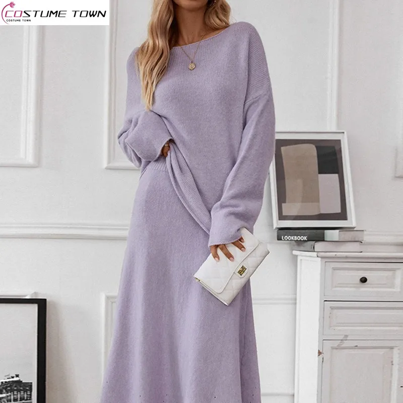 Autumn and winter new European and American style elegant knitted sweater+fashionable fishtail skirt two-piece set
Autumn and winter new European and American style elegant knitted sweater+fashionable fishtail skirt two-piece set
