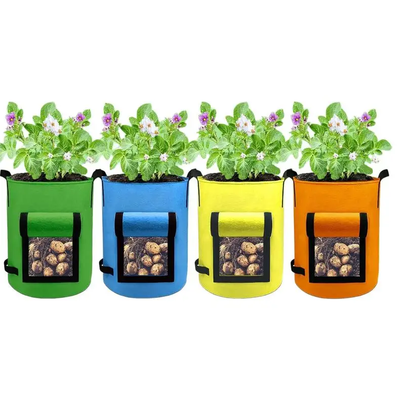 Growing Bags For Potatoes Non-woven Fabric Tomato Pot Tomato Planting Container For Carrots Onions Set Of 4 Non-woven Fabric
Growing Bags For Potatoes Non-woven Fabric Tomato Pot Tomato Planting Container For Carrots Onions Set Of 4 Non-woven Fabric