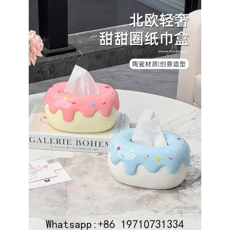 Donut Creative Ceramic Household Tissue Box Living Room Dining Table Cute Drawing Paper Box
Donut Creative Ceramic Household Tissue Box Living Room Dining Table Cute Drawing Paper Box