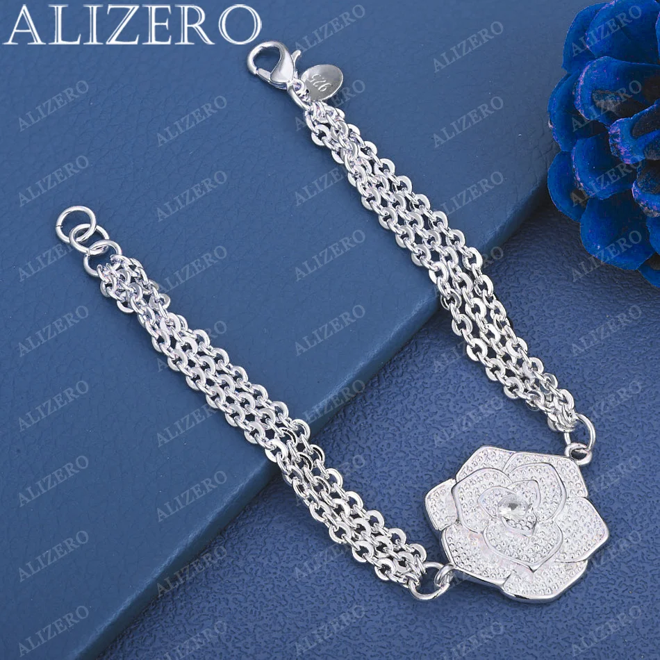 ALIZERO 925 Sterling Silver Big Flower Charm Chain Bracelet For Women Fashion Wedding Engagement Party Jewelry Gift
ALIZERO 925 Sterling Silver Big Flower Charm Chain Bracelet For Women Fashion Wedding Engagement Party Jewelry Gift