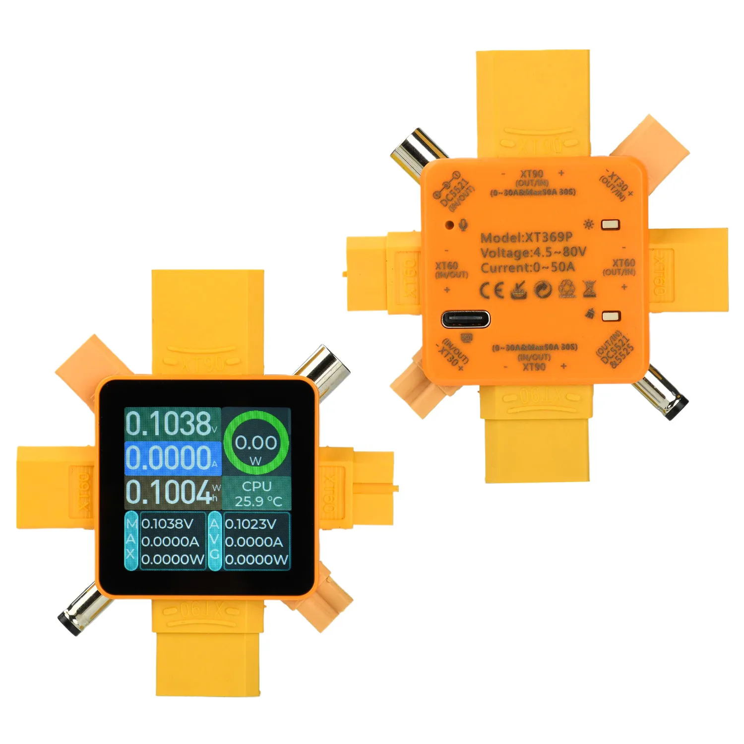 Digital Voltage Current Watt Meter XT369P RC Power Analyzer XT30 XT60 XT90 DC4.5-80V 4000W 30A Battery Capacity Energy Tester
Digital Voltage Current Watt Meter XT369P RC Power Analyzer XT30 XT60 XT90 DC4.5-80V 4000W 30A Battery Capacity Energy Tester